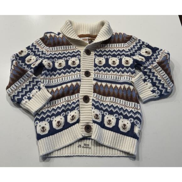 Gymboree Polar Bear Fair Isle Knit Cardigan Baby Size 3T Sweater Tee T-Shirt Lot - Picture 1 of 13